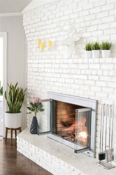 Distressed White Brick Fireplace – Fireplace Guide by Chris