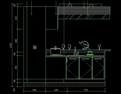 AutoCAD厨房布局平面图 — 126设计