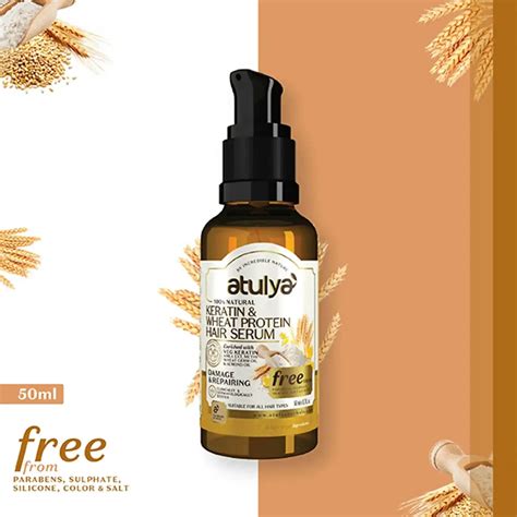 Buy Atulya Keratin & Wheat Protein Hair Serum (50ml) Online at Best ...