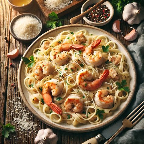 Chicken and Shrimp Pasta Alfredo