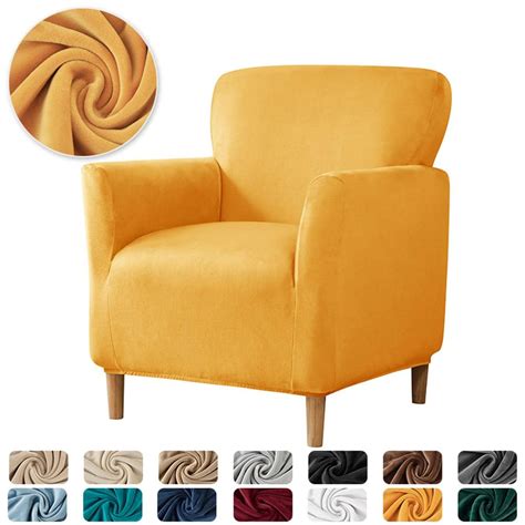 1PC Soft Armchair Covers Elastic Velvet Club Tub Chair Slipcovers For ...