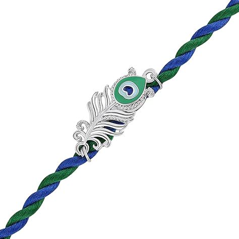 Buy Mahi Peacock-Feather-Theme Rakhi for Brother | Krishna Mor Pankh ...