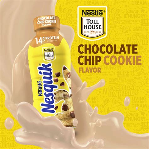 Nestlé NESQUIK Toll House Chocolate Chip Cookie Favored Milk (14 oz ...