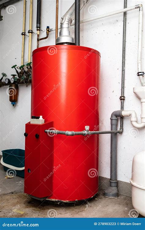 New Boiler and Heating for Pellets in a Cellar Stock Image - Image of ...
