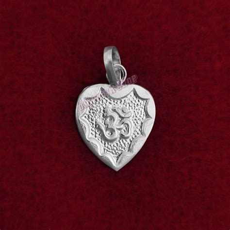 Heart Shape Om Locket in Pure Silver & Pure Gold