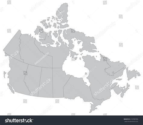 Simple Map Of Canada Stock Vector Illustration 210789760 : Shutterstock