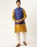 Buy Mustard & Royal blue Ethnic Suit Sets for Men by SOJANYA Online ...