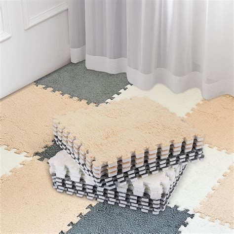 Amazon.com: Amylove 72 Pieces Plush Foam Floor Mat Square Interlocking ...