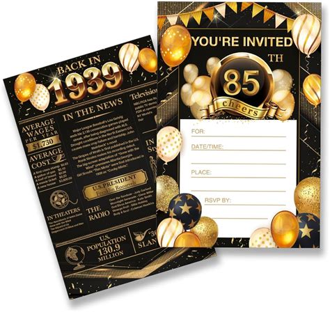 EUDOSI 85th Birthday Party Invitations - Back in India | Ubuy