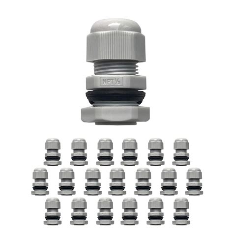 MGI SpeedWare Strain Relief Nylon Cord Grip Cable Glands, 20-Pack White ...