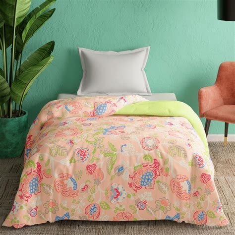 Buy PORTICO Marvella Pink Printed Cotton Single Bed Comforter ...