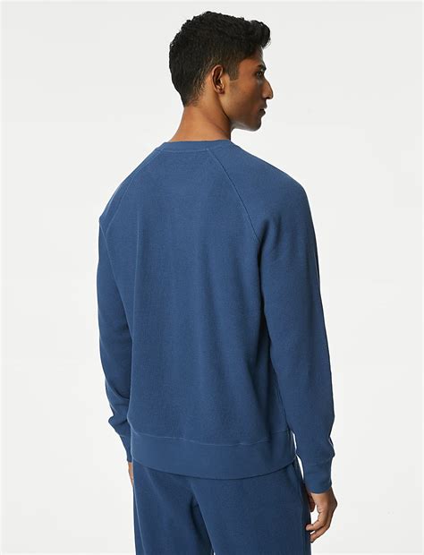 Buy Pure Cotton Waffle Loungewear Sweatshirt at Marks & Spencer