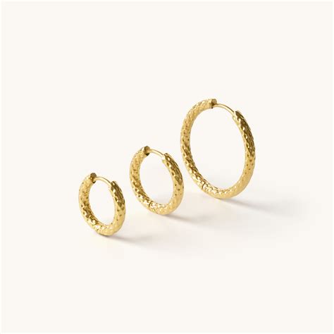 Gold Hoop Earrings Pack Set Of 3 - 18K Gold Plated – Elinor Jewels