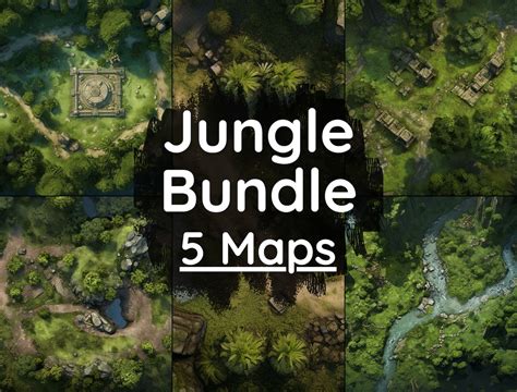 Dnd Jungle Battle Map Bundle, 5 D&D Digital Battlemaps, Dungeons and ...