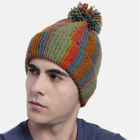 Vertical Striped Knitted Cap With Pompom - 10003 – Magic Needles