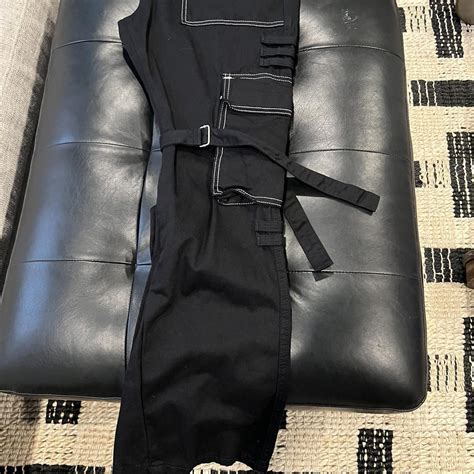 Men's Black and White Trousers | Depop