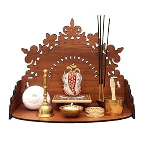 Nivasam Engineered Wood Hand Crafted OM Pattern Pooja Mandir for Home ...