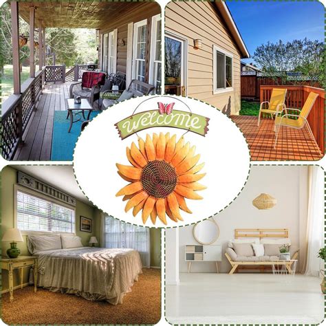 Buy Vintage Sunflower Welcome Sign Front Door Decor Hanging Outdoor ...