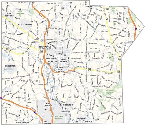 Lawrence County Map, Pennsylvania - US County Maps