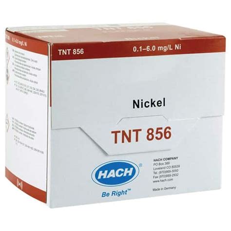 Hach TNT856 TNTplus® Spectrophotometer Chemistry, Nickel, 0.1 to 6 mg/L ...