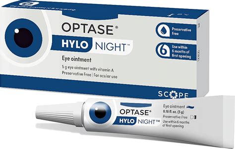 OPTASE Hylo Night Dry Eye Ointment - Gentle Overnight Eyelid Relief Lubricant for Dry Eyes ...