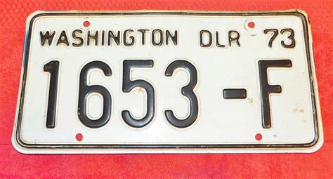 Vintage 1973 State of WASHINGTON DEALER LICENSE PLATE Collector ...