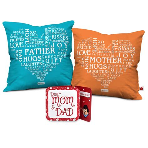 Buy Indigifts Parents Cushion Cover 12X12 Inches with Filler Set of 2 ...