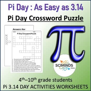 Pi Day Crossword Puzzle - " Pi Day : As Easy as 3.14 " by SciMinds Hub