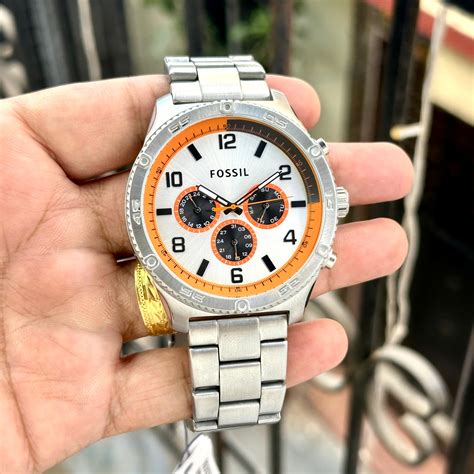 Silver Orange White Chronograph Watch – Watch Theory