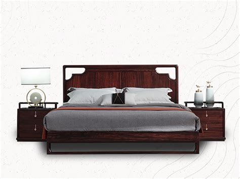 中式实木床1.8米双人床简约现代老榆木床新中式纯实木床架子床-架子床-2021美间（软装设计采购助手）