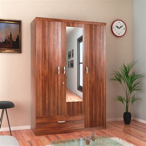 HomeTown Ultima 3 Door With Mirror Rwlnt Engineered Wood Almirah Price ...