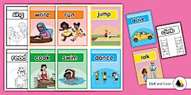👉 PE Physical Action Word Cards (teacher made) - Twinkl