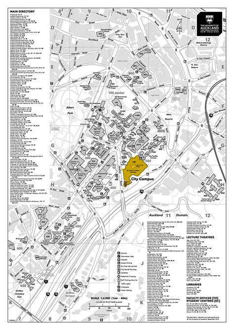 City-campus-map - MAIN DIRECTORY 55 Symonds 616 I1 Academic Programmes 620 I9 Academic Services ...