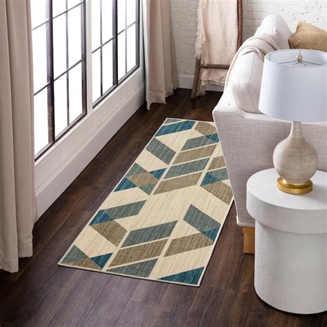 Mohawk Home 2 x 10 (ft) Woven Polyester Blue Rectangular Indoor ...