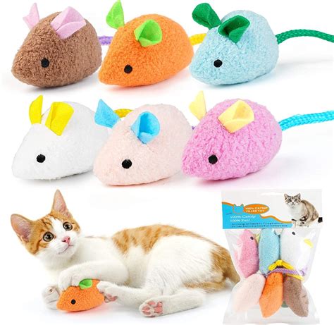 Buy RvPaws Mouse Toy - 6 Pieces Cats Mouse Plush Cat Toys Realistic ...