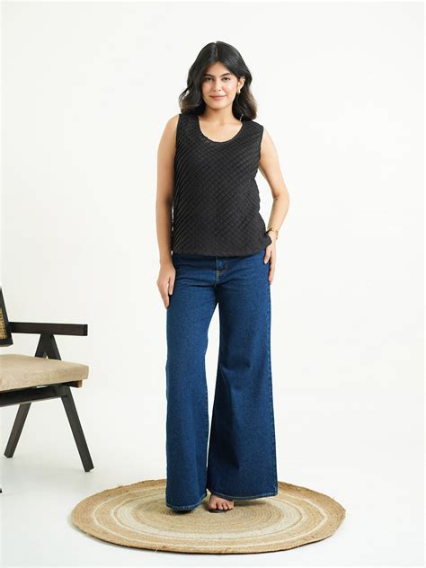 Sleeveless Cotton Solid Tank Top Black - Goodhand