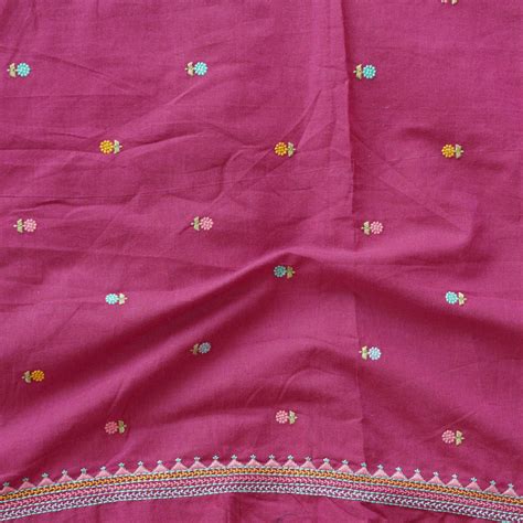 Pure Cotton Embroidery Mulberry With Yellow And Baby Pink Tiny Flower ...