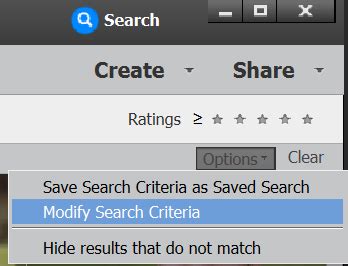 Creating and editing saved searches in Elements Organizer