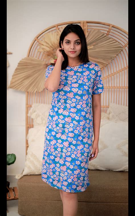 Floral Blue Sleep Dress – SKIINBYTIBER