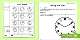 Telling the Time KS1 Worksheets, Twinkl (teacher made)