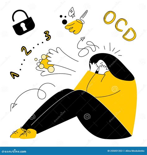 Woman Has Symptoms Obsessive Compulsive Disorder, Intrusive Thoughts, Wash Hands, Fear, Neurosis ...