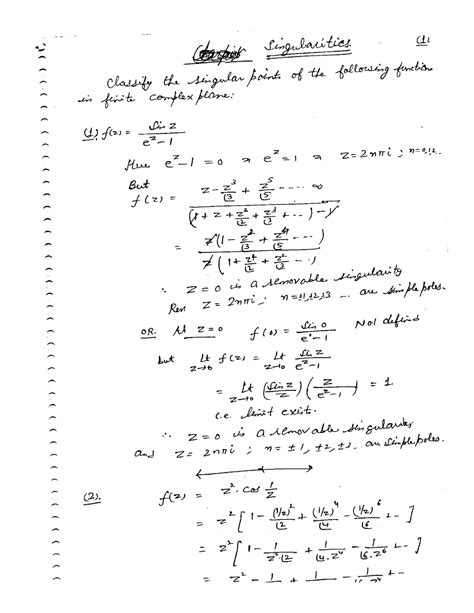 Chapter 13 - Singularities solved questions - tarpist Signaturities. (1 ...