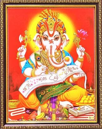 shreya arts frame wth glass Ganpati/Ganesha/Vinayaka/Pillaiyar/Shree ...