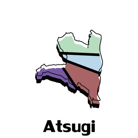 Atsugi map. Blank vector map of the Country. Borders of Japan for your infographic. Vector ...