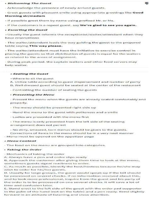 Image result for Fine Dining Service Script