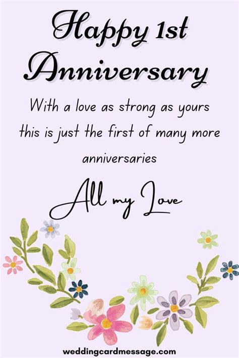Happy 1st Wedding Anniversary Quotes (Paper Anniversary) - Wedding Card ...
