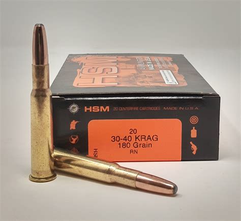 HSM 30-40 Krag Ammunition HSM-30-40KRAG-13N 180 Grain Round Nose Soft ...