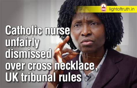 Catholic nurse unfairly dismissed over cross necklace, UK tribunal ...