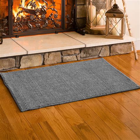Amazon.com: Plow & Hearth Dalton 2x3'6" Hearth Rug Fireproof | Ash ...