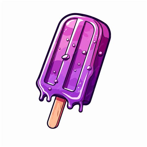 Melting Purple Popsicle on Stick Illustration | Premium AI-generated vector